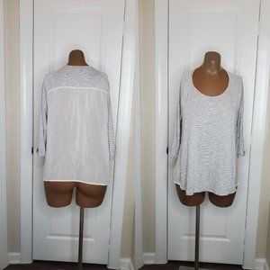 Heathered Gray With Sheer Back Blouse